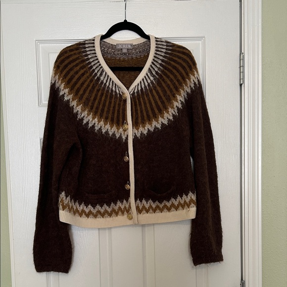 J. Crew Fair Isle Cardigan Sweater in brushed yarn - Picture 2 of 10